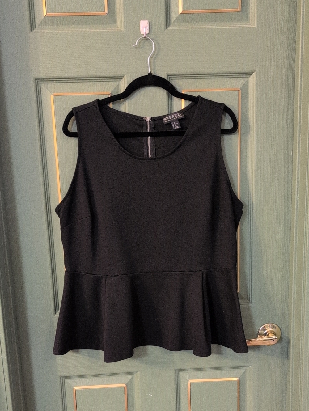 Forever 21 black sleeveless peplum top, size 3XL